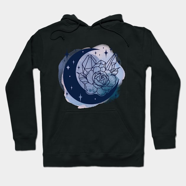 Crystal Moon Flower Hoodie by ontheoutside